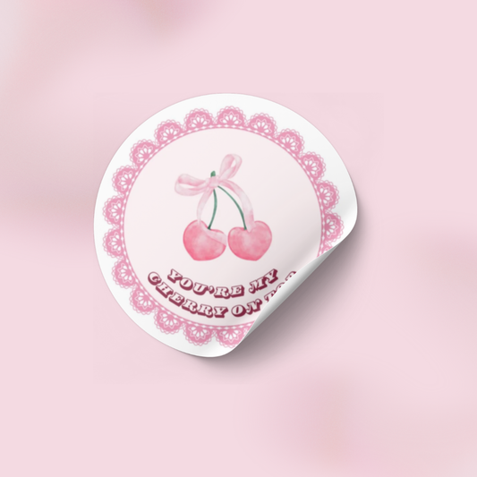Coquette Cherry Baby Sticker